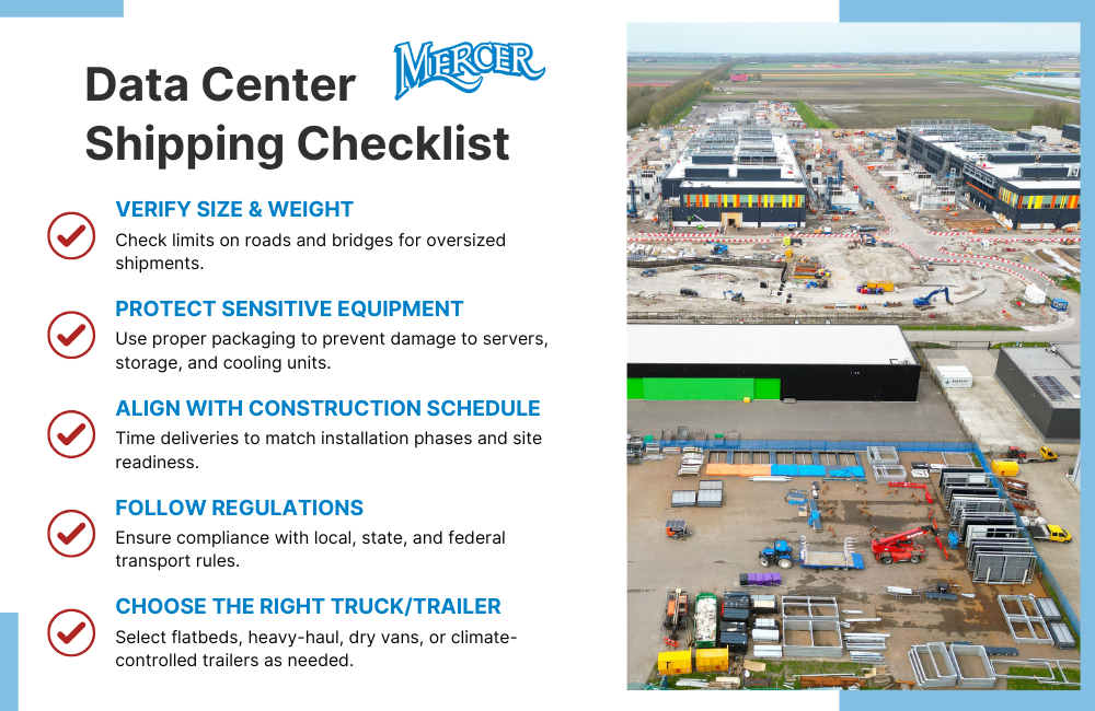 Data center shipping checklist